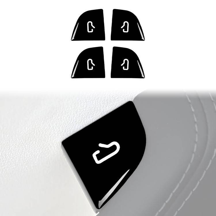 For Tesla Model 3 4pcs/ Set B-type Car Window Switch Stickers(Piano Black)