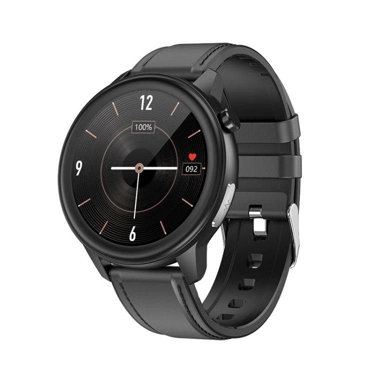 LOANIY E80 1.3 Inch Heart Rate Detection Smart Watch, Color: Black Leather