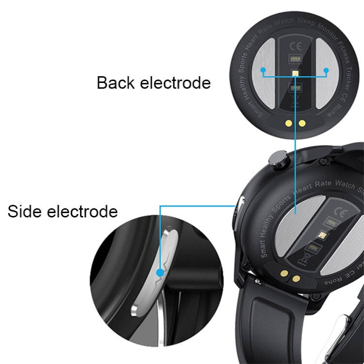 LOANIY E80 1.3 Inch Heart Rate Detection Smart Watch, Color: Black Leather