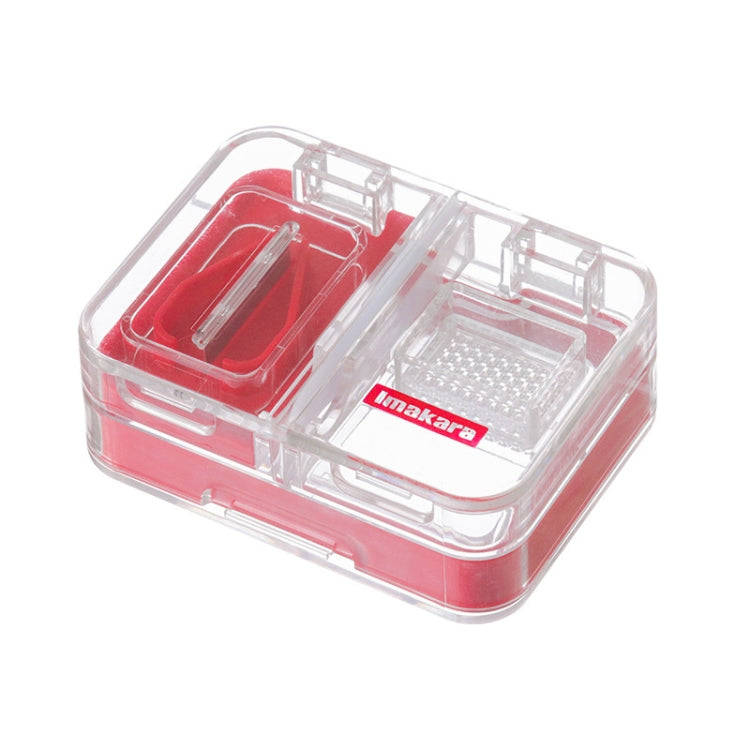 Imakara Mini Square Portable Sealed Medicine Cutter Dispenser Box(Red)