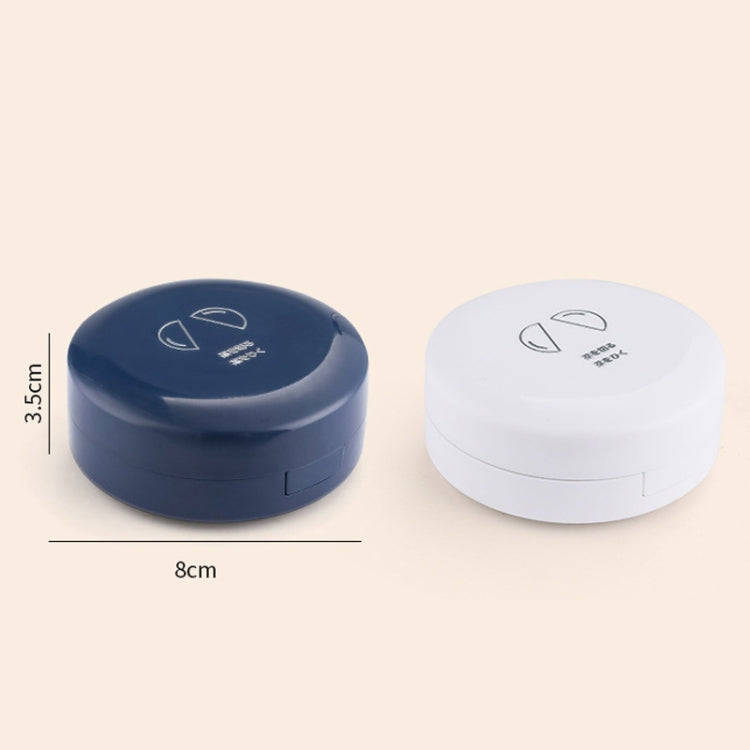 Double-layer Round Eight Grids Portable Medicine Box with Cutter(Blue)