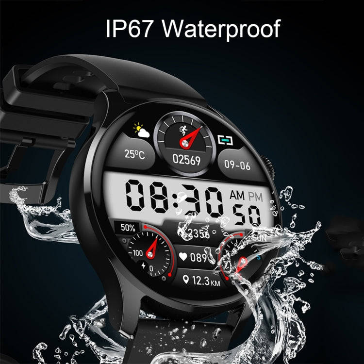 HD3 1.32 Inch Heart Rate Monitoring Smart Watch with Payment Function(Black Leather)