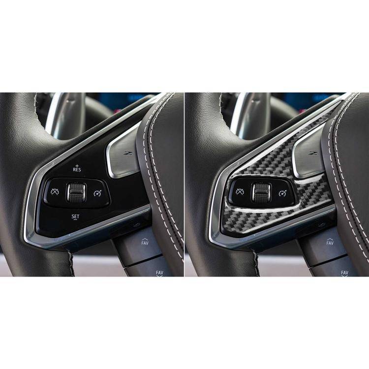 For Chevrolet Corvette C8 2pcs /Set Steering Wheel Button Frame Sticker(Black)
