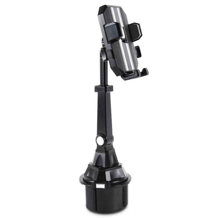 Central Control Cup Holder Adjustable Length Mobile Phone Bracket Car Navigation Bracket(Black)
