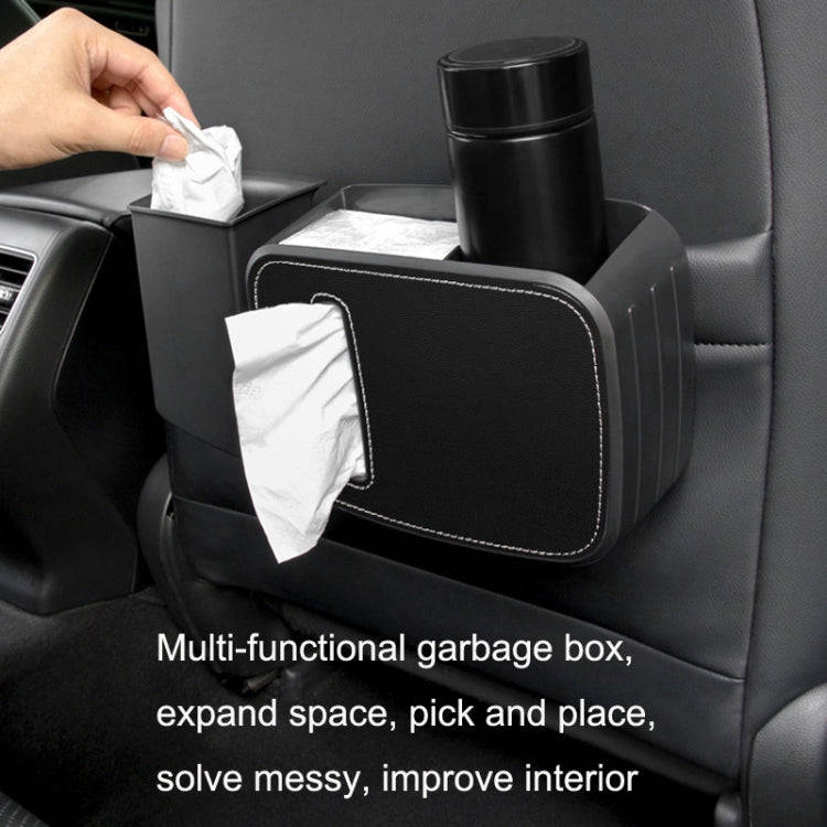 Car Drain Tissue Box Umbrella Storage Pocket Bag Storage Box Car Trash Can(Flip Fur Gray)