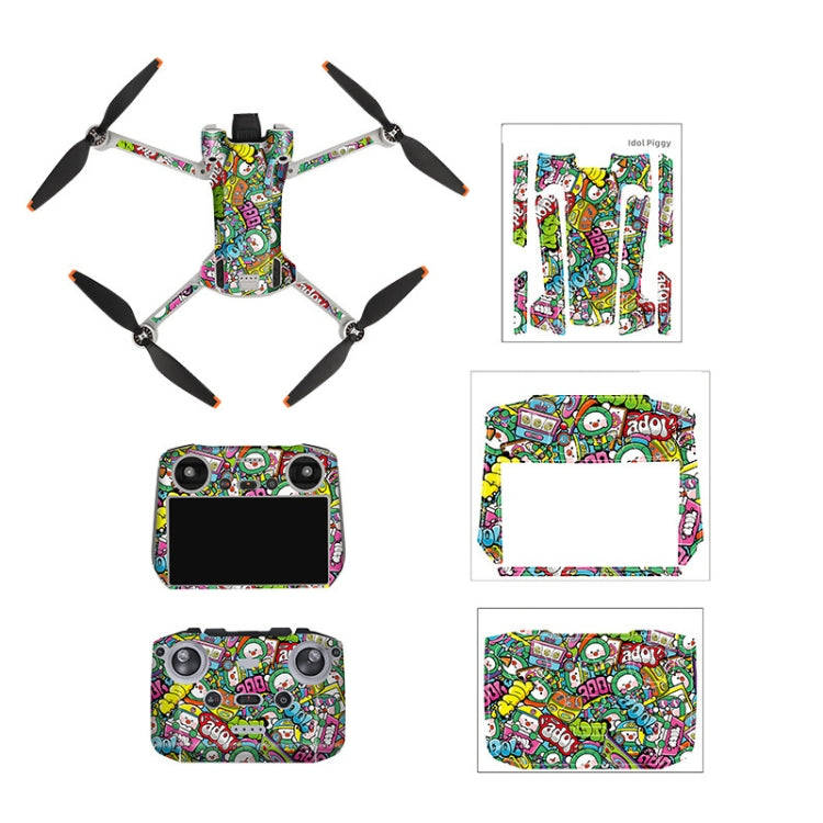 Sunnylife Drone+Remote Control Protective Sticker For DJI Mini 3 Pro RC Version(Cute Pig)