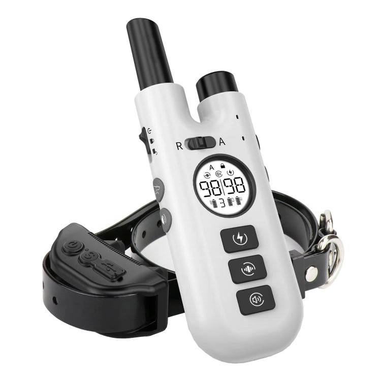 Intelligent Remote Control Dog Trainer Automatic Barking Stop Collar(White)