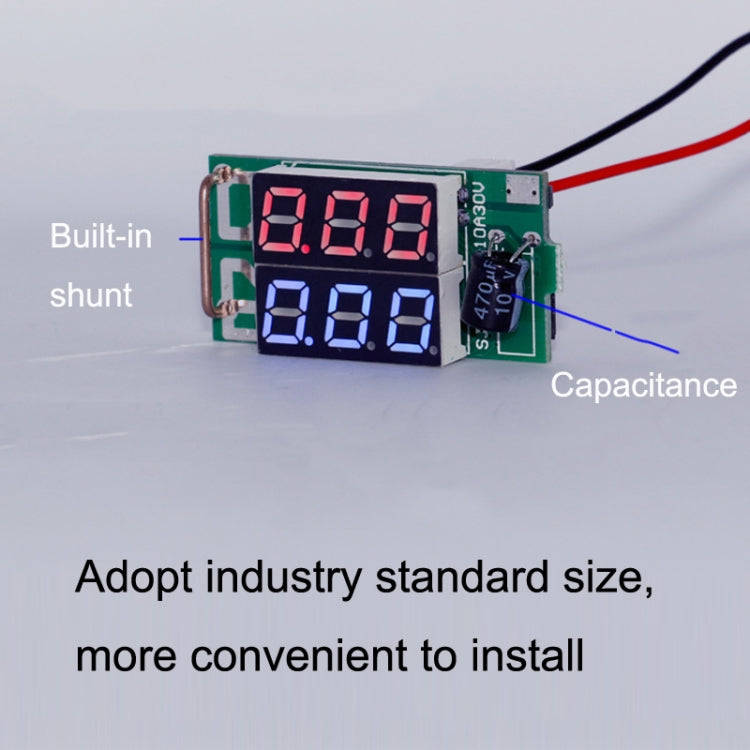 Dual-Display Voltage Current Meter Digital DC Voltage Meter, Specification: 10A (Red)