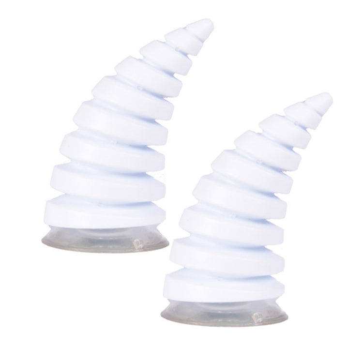 2PCS Motorcycle Horn Sucker Helmet Decoration(White)