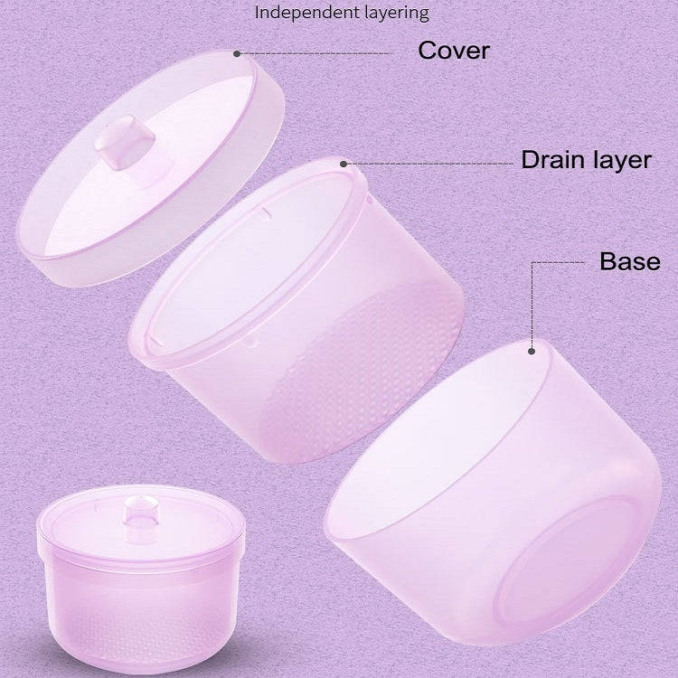 Nail Polisher Can Be Soaked And Drained Cleaning Disinfection Box(Pink)