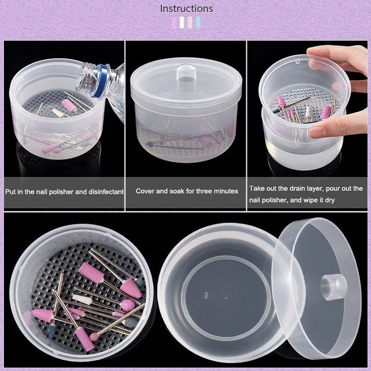 Nail Polisher Can Be Soaked And Drained Cleaning Disinfection Box(Purple)