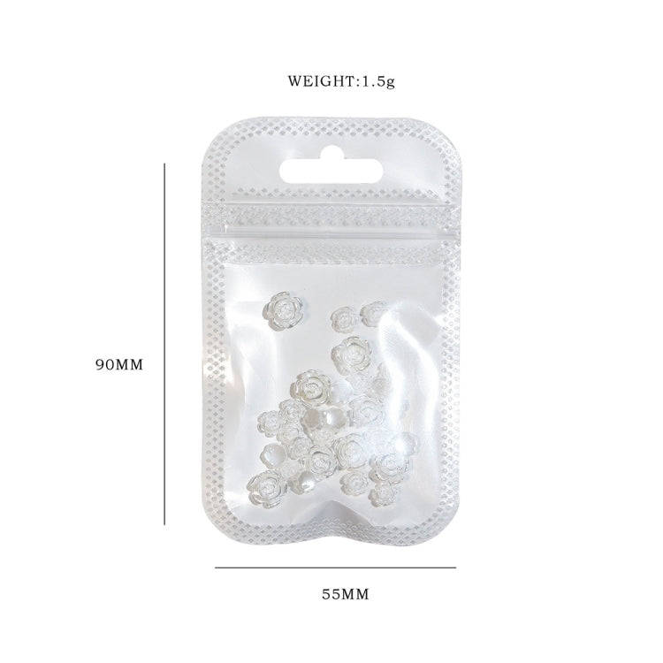SP0473 30Pcs/Pack 3D Camellia Nail Art Decorative Rhinestones(Colorful White)