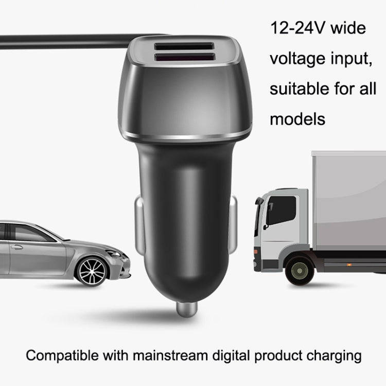 One For Four Car Charger QC3.0 Fast Charge 4USB Car Front And Rear Seat Car Charger, Style: Upgra...