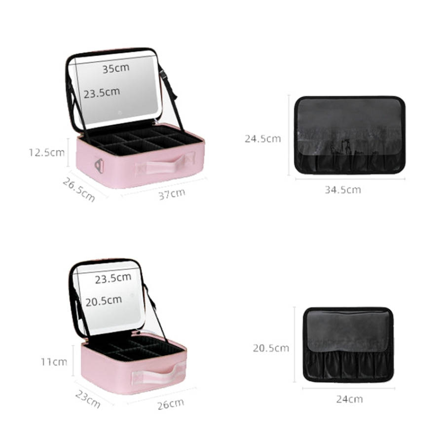 NICELAND TM1060 Large Capacity With Lamp Makeup Bag Portable, Color: Small Black