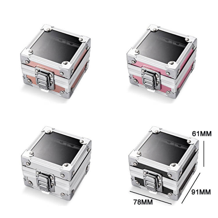 Nail Polishing Head 25 Holes Display Stand Dustproof Storage Box(Silver)