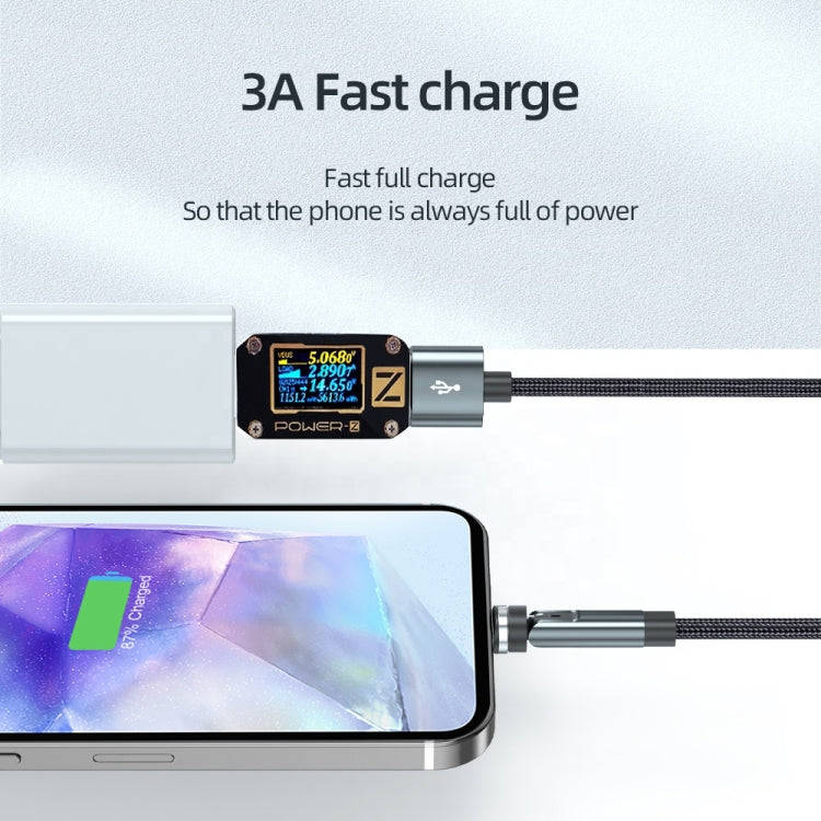 CC57 Type-C / USB-C Magnetic Interface Rotating Fast Charging Data Cable, Cable Length: 1m(Black)