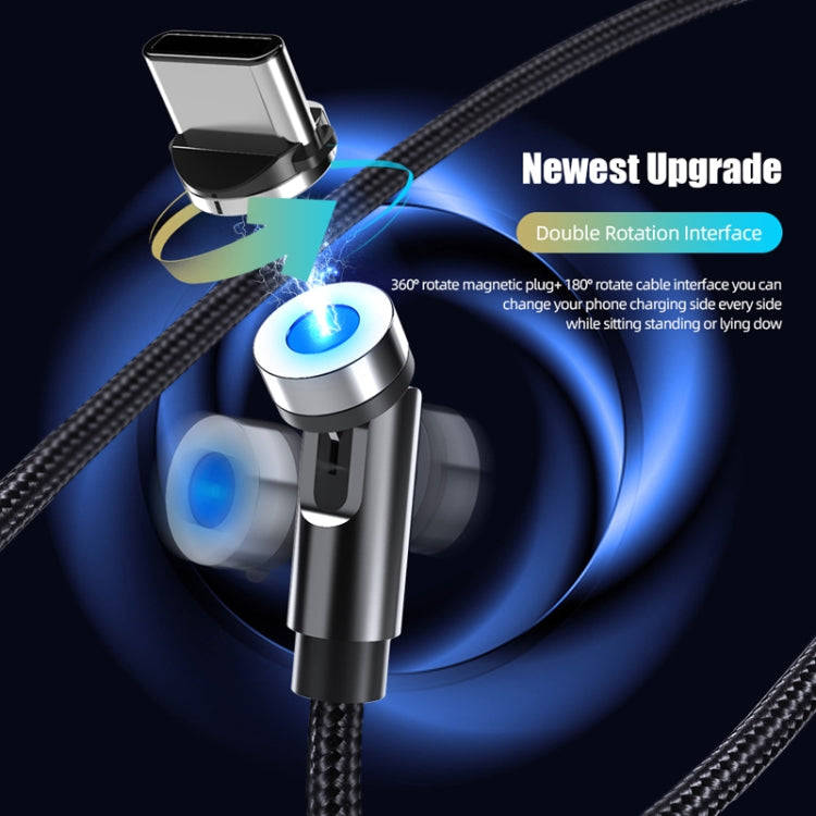 CC56 8 Pin + Type-C/USB-C + Micro USB Magnetic Interface Dust Plug Rotating Data Charging Cable, ...