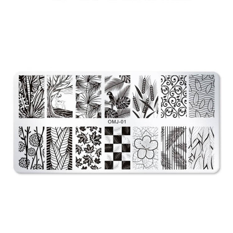 5 PCS Square Nail Art Print Template Nail Accessories(OMJ-01)