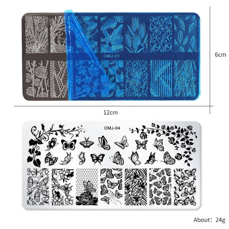 5 PCS Square Nail Art Print Template Nail Accessories(OMJ-01)
