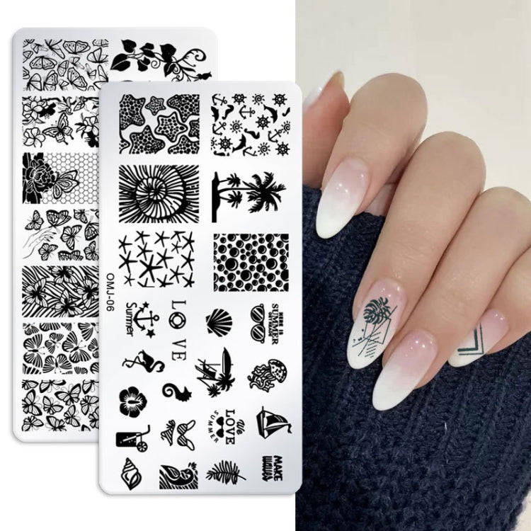 5 PCS Square Nail Art Print Template Nail Accessories(OMJ-01)