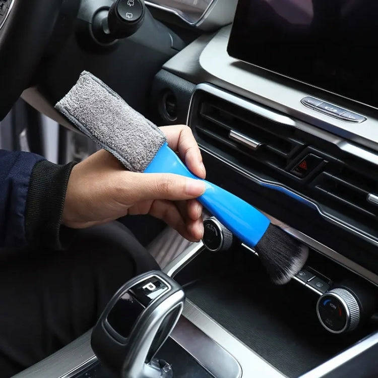 D-4527 Car Dust Cleaning Double-hended Soft Bristle Detail Brush(Blue)