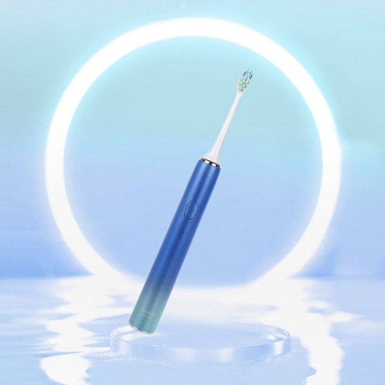 Boorui BR-X7 Smart USB Electric Adults Toothbrush Gradient Oral Hygiene Ultrasonic Toothbrush(Blue)