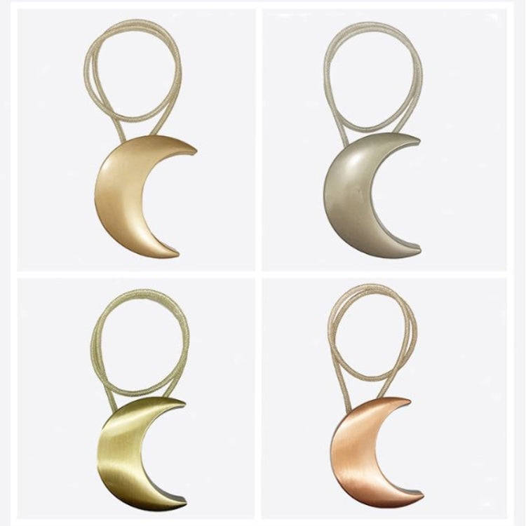 Metal Curtain Magnetic Buckle Tie Free Punch Moon Curtain Tie(Green Bronze)