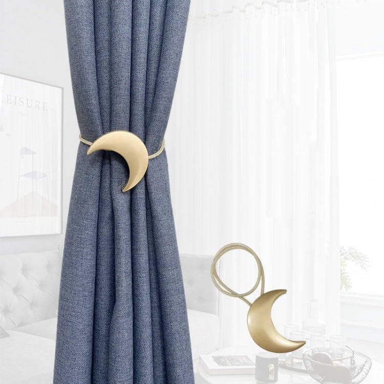 Metal Curtain Magnetic Buckle Tie Free Punch Moon Curtain Tie(Green Bronze)