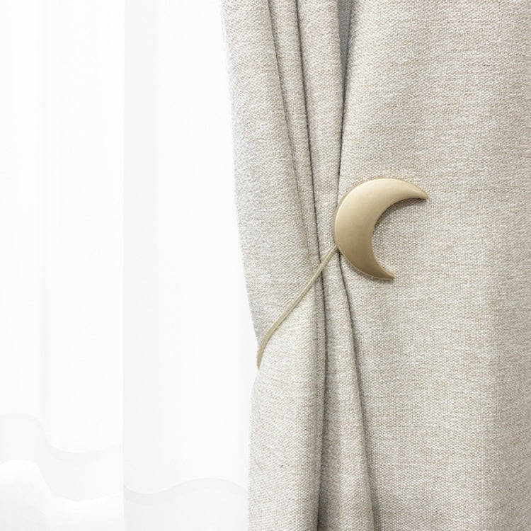Metal Curtain Magnetic Buckle Tie Free Punch Moon Curtain Tie(Green Bronze)
