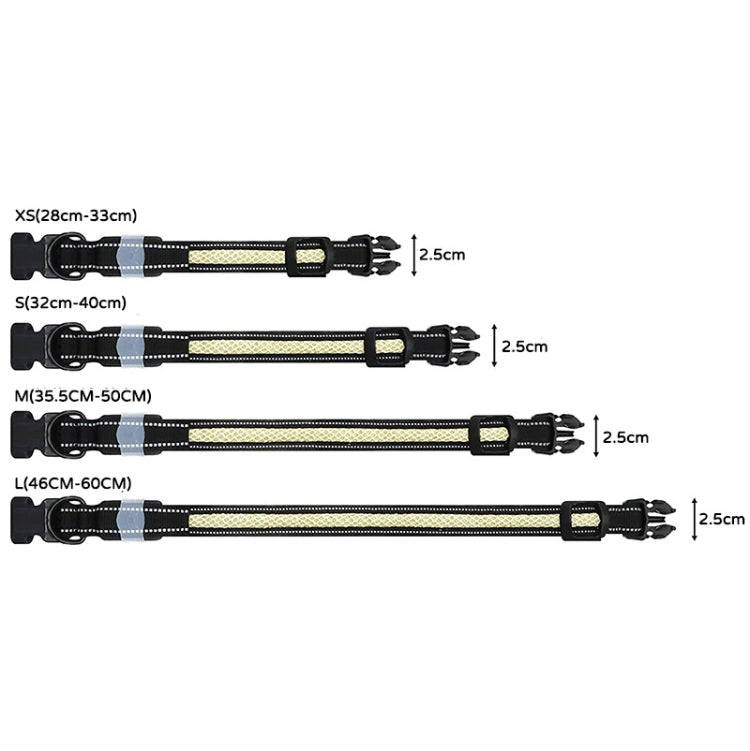 LED Rechargeable Wear-resistant and Waterproof Pet Lighting Collar, Size: XS(Black)