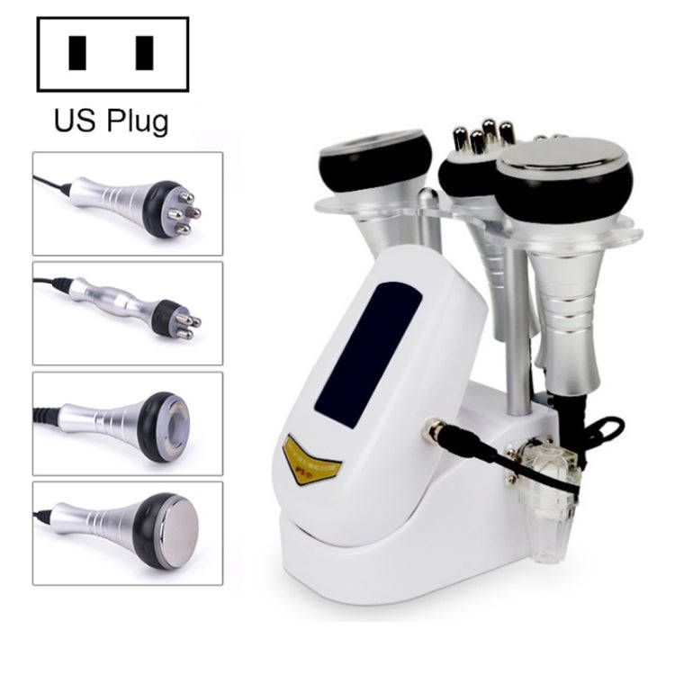 4 In 1  40K Ultrasonic Fat Blasting Device Radio Frequency Beauty Device Metal Handle US Plug