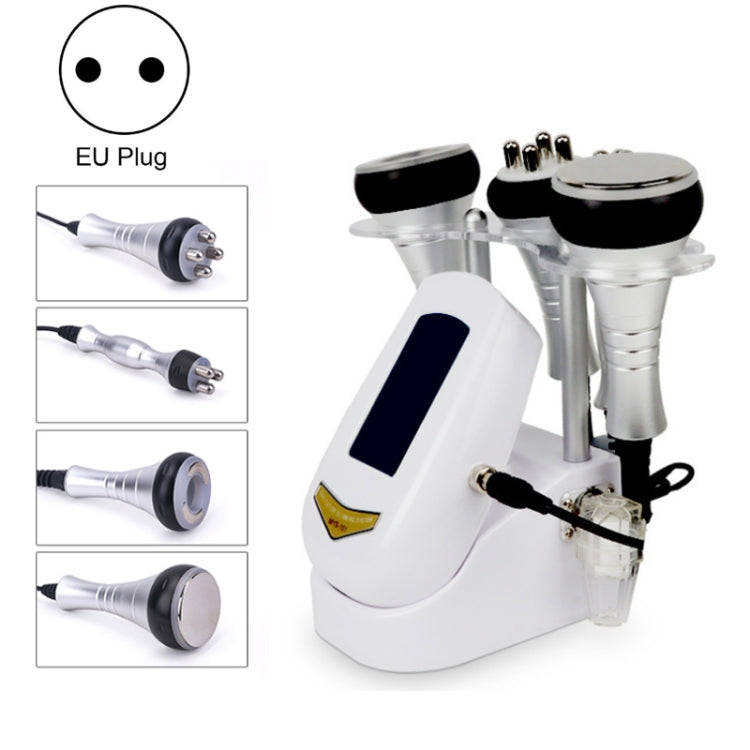4 In 1  40K Ultrasonic Fat Blasting Device Radio Frequency Beauty Device Metal Handle EU Plug