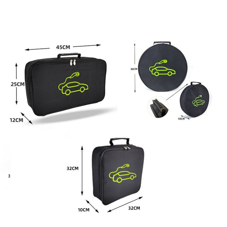 Car Charging Cable Storage Bag Carry Bag For Electric Vehicle Charger Plugs,Spec: Square With Logo