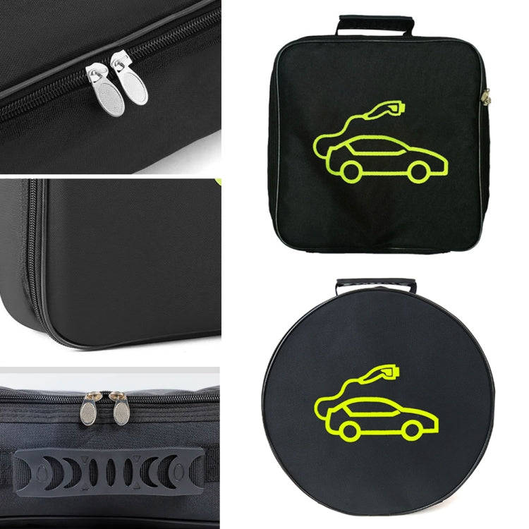 Car Charging Cable Storage Bag Carry Bag For Electric Vehicle Charger Plugs,Spec: Square With Logo