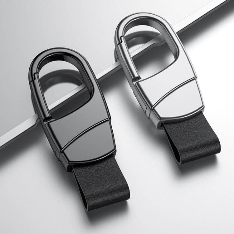 Metal Waist Hang Car Key Chain Simple Lock Pendant(Gray)