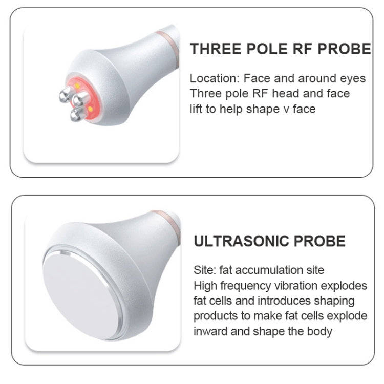 3 In 1 80k Metal Fat Blaster RF Ultrasonic Beauty Machine US Plug(Golden Edge)