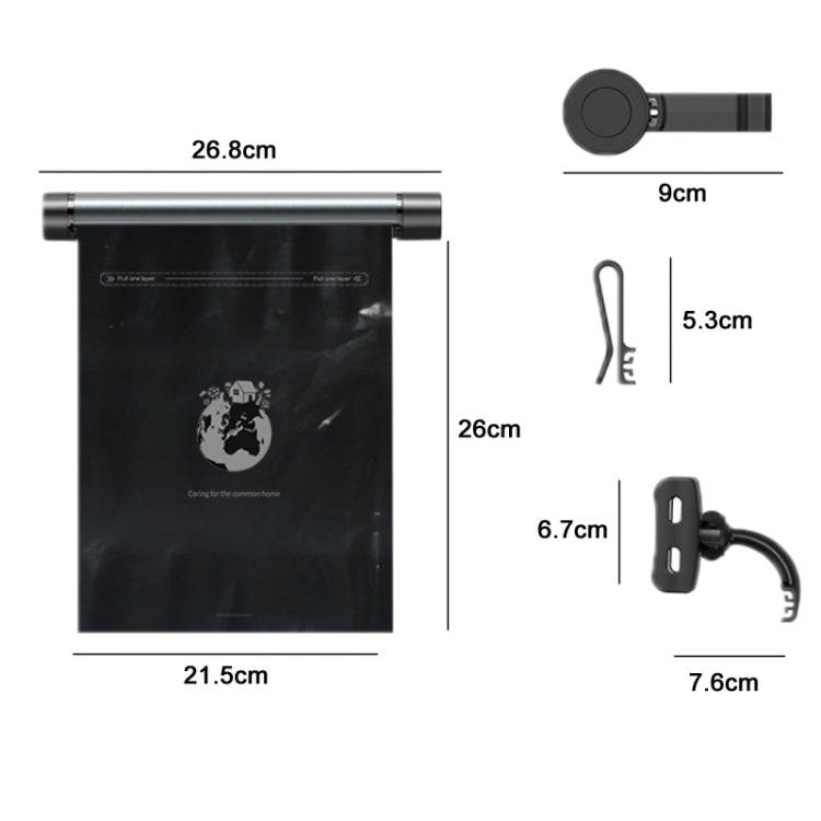 Car Mounted Garbage Bag  Folding Hanging Cleaning Organiser(Titanium Grey)