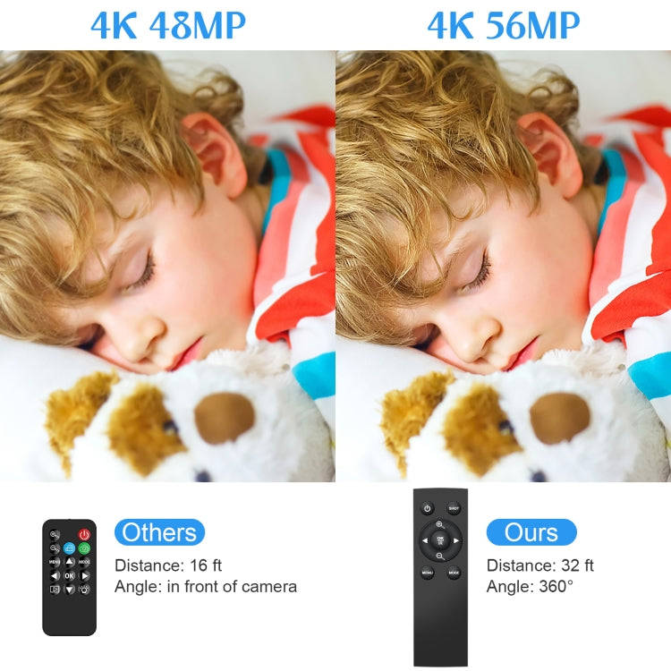 5600PX Zoomable 4K Digital Video Camera With Hood + Microphone + Wide-angle Lens