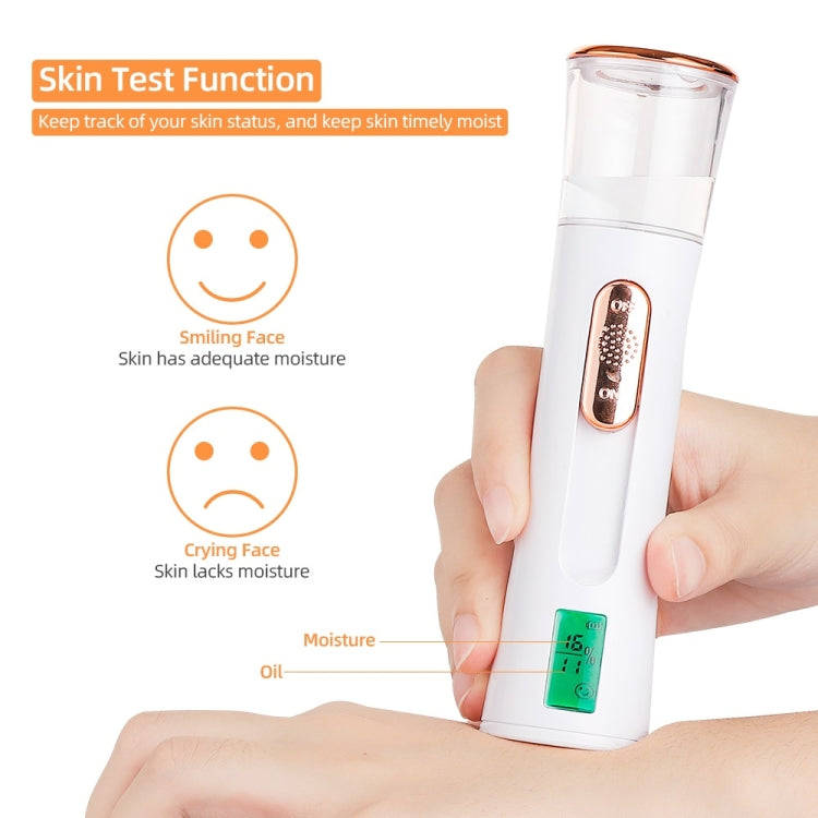 Mist Sprayer Handheld Nano Beauty Instrument Mini Hydrating Humidifier(White Pink)
