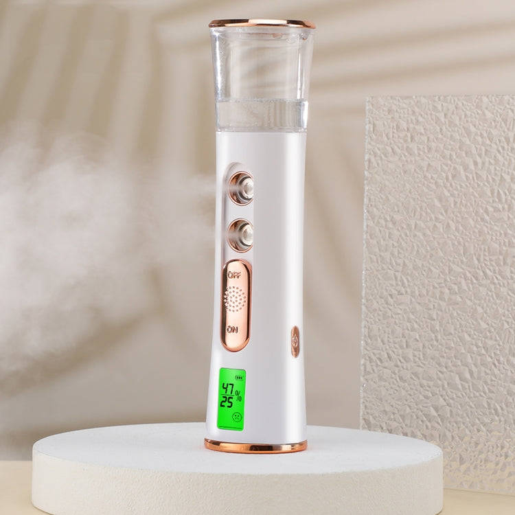 Mist Sprayer Handheld Nano Beauty Instrument Mini Hydrating Humidifier(White Pink)