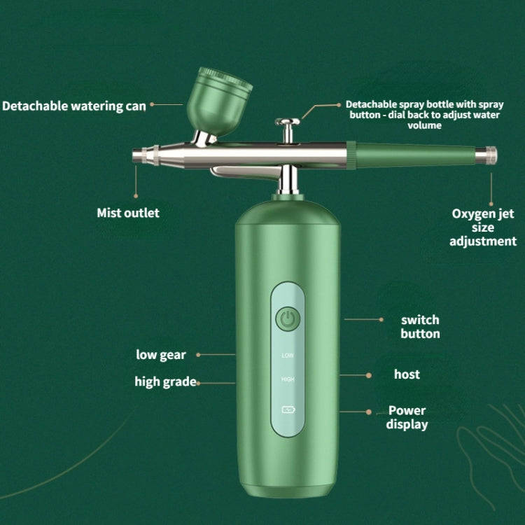 Handheld Home Sprayer Face High Pressure Oxygen Hydration Beauty Instrument(2133 Green)
