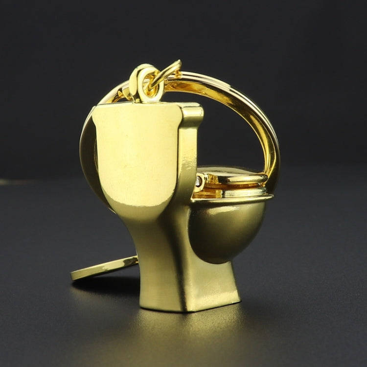 5 PCS X-026 Mini Toilet Shape Car Keychain Bag Pendant(Gold)