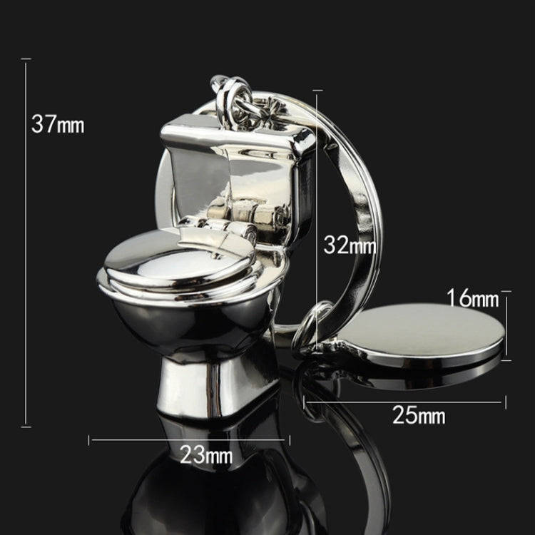 5 PCS X-026 Mini Toilet Shape Car Keychain Bag Pendant(Gold)