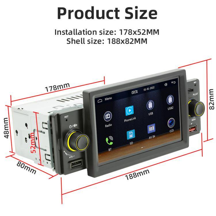 5 inch Bluetooth AUX Mobile Phone Interconnection USB Interface Car MP5(151W)