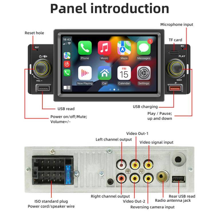 5 inch Bluetooth AUX Mobile Phone Interconnection USB Interface Car MP5(151W)