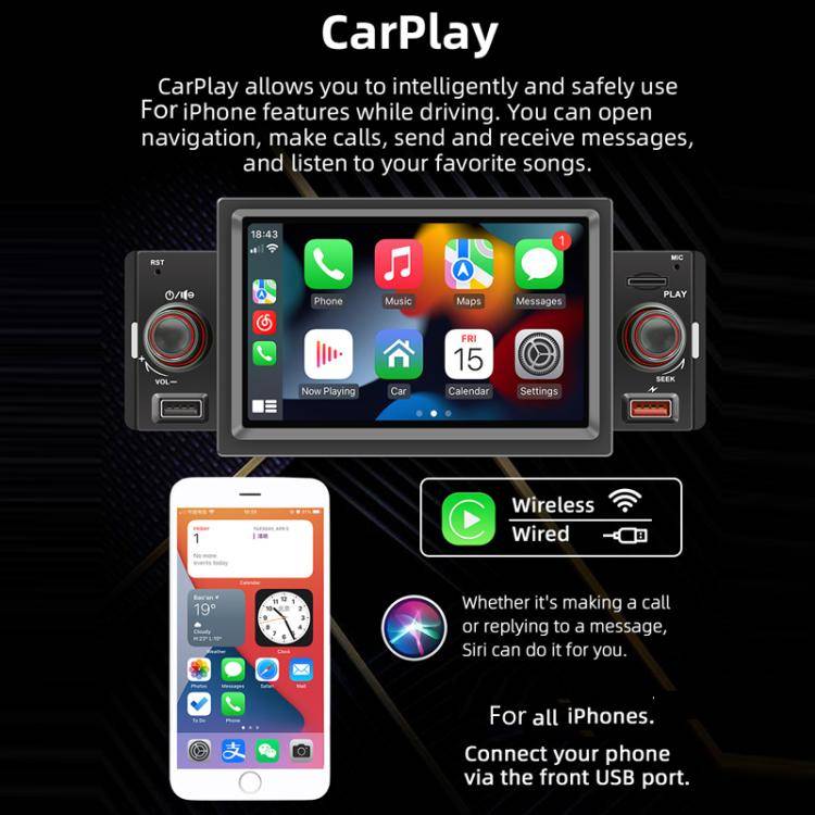 5 inch Bluetooth AUX Mobile Phone Interconnection USB Interface Car MP5(151W)