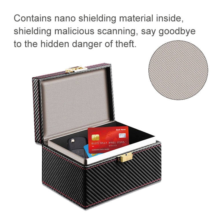 RFID Signal Shielding Box Car Key Anti-demagnetization Cell Phone Box(Carbon Fiber)