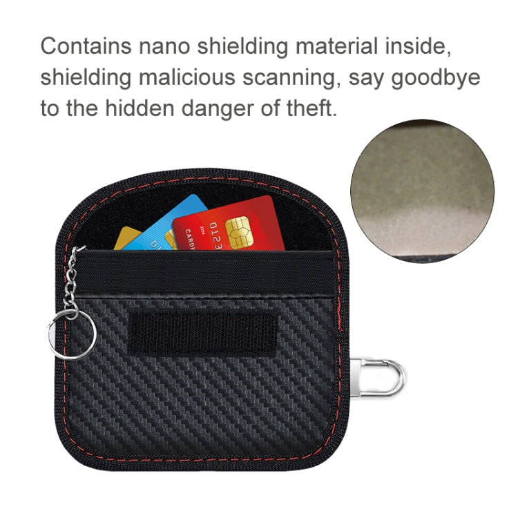 Carbon Fiber RFID Card Case Radiation-Proof Car Key Signal Shielding Bag 11.5 x 7.5cm