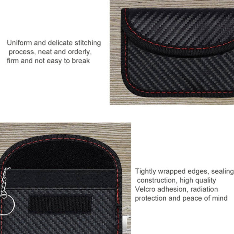 Carbon Fiber RFID Card Case Radiation-Proof Car Key Signal Shielding Bag 11.5 x 7.5cm