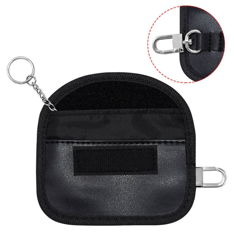 PU Leather RFID Cell Phone Car Key Signal Shielding Bag Anti Radiation Bag 11 x 6.5cm